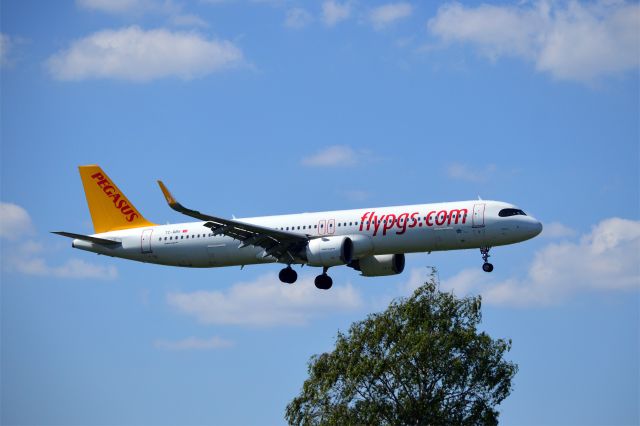 Airbus A321 (TC-RBV) - Pegasus Airlines Airbus A321-251NX landing at AMS 14.29 hrs (GMT) 09May25