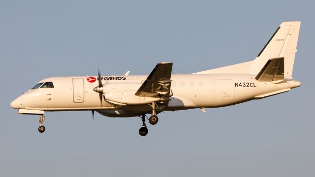 Saab 340 (N432CL) - Legends Airways on final approach to runway 36 at KSBN.