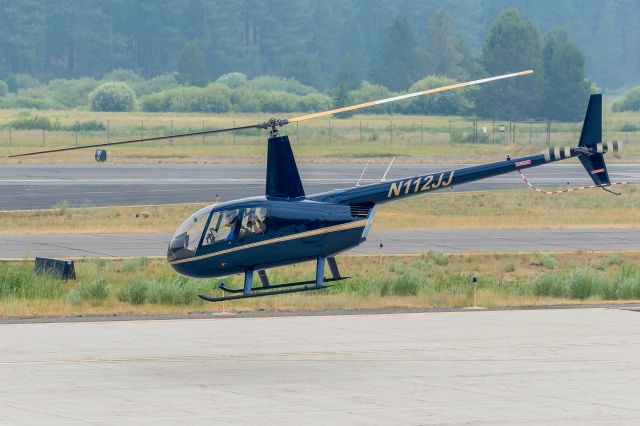 Robinson R-44 (N112JJ) - One of Lake Tahoe Helicopter's R44's departing TVL for a tour around Zephyr Point (26 July, 2021)