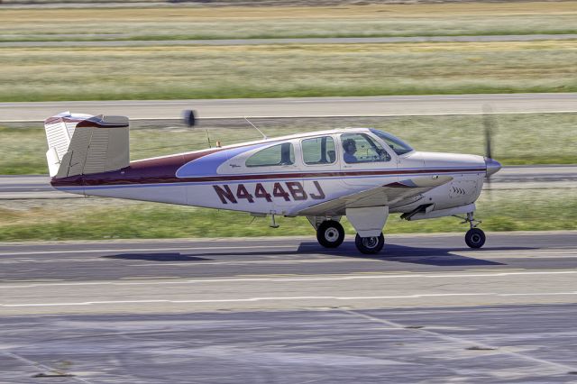 Beechcraft 35 Bonanza (N444BJ) - Beech P35 Bonanza arrives at Livermore Municipal Airport (CA). May 2021
