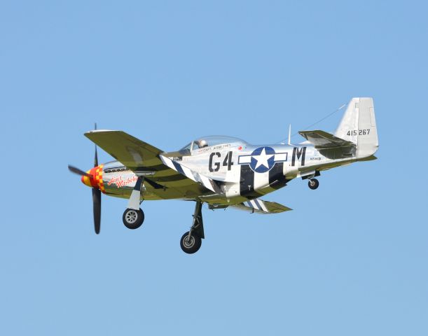 North American P-51 Mustang (N51KB) - Final approach to runway 36 at Airventure 2018.