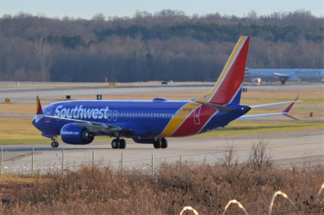 Boeing 737 MAX 8 (N8716B) - Taxiing at KCLT - 12/26/17