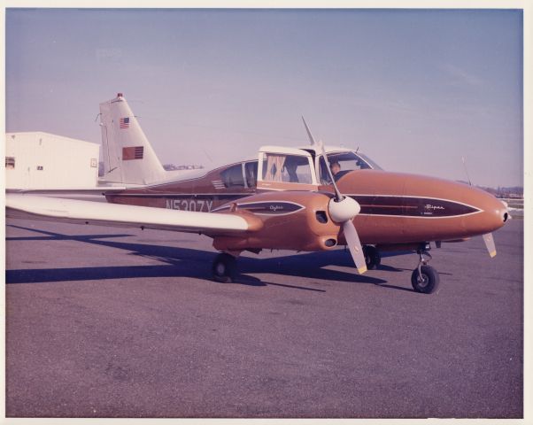 Piper Apache (N5307Y) - photo from early 70s.  Take in or near Harrisburg-Cap City or Ohmsted (MDT).