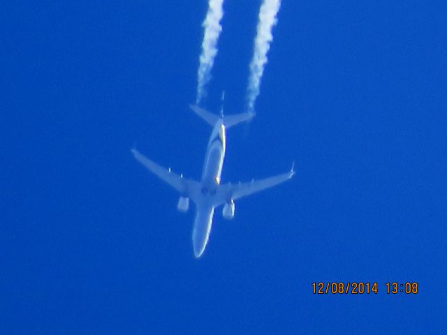 Boeing 737-800 (N556AS) - Alaska Airlines flight 16 from SEA to MCO over Baxter Springs Kansas (78KS) at 35,000 feet.