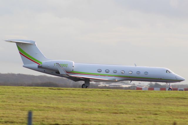 Gulfstream Aerospace Gulfstream V (T70302) - A Privately Owned Gulfstream G550 taking off fron runway 22 at Stansted Airport.br /br /Location: Stansted Airport.br /Date: 21.12.22 (dd/mm/yy).