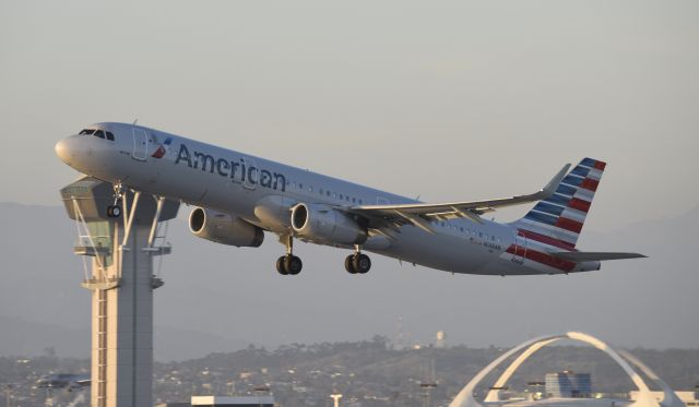 Airbus A321 (N148AN) - Departing LAX on 25L