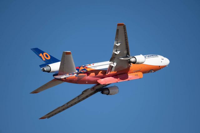 McDonnell Douglas DC-10 (N612AX) - Departing from runway 16, McClellan, CA, KMCC, to fight the Mosquito Fire.