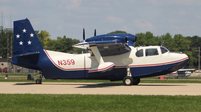 TRECKER Gull (N359) - A Piaggio P.136-L2 just after arriving Wittman Regional Airport, Oshkosh, WI, via Runway 9 during Airventure 2017 - July 27, 2017.