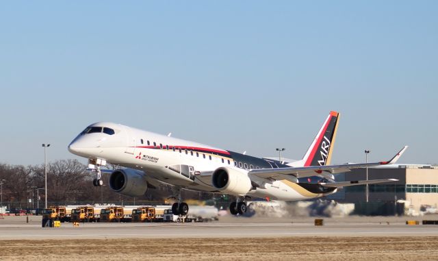 JA24MJ — - Mitsubishi MRJ test aircraft JA24MJ departing KRFD on a test flight 