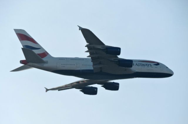 Airbus A380-800 (G-XLEA) - Minutes prior to landing, winter 2019.