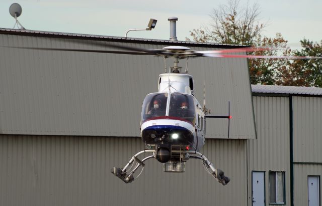 Bell 407 (N24NY) - LINDEN AIRPORT-LINDEN, NEW JERSEY, USA-AUGUST 31, 2020: A news helicopter from one of the local New York City television stations is seen preparing to land after completing its first flight of the morning.