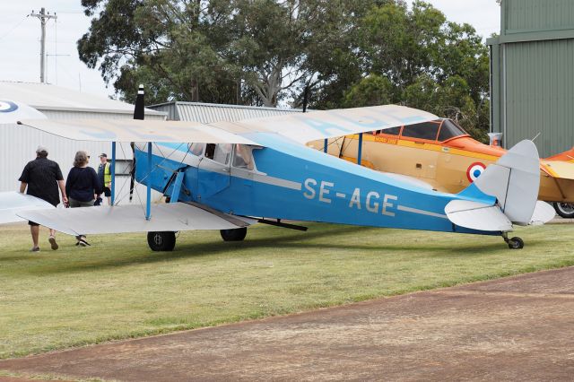 De Havilland Hornet Moth (SE-AGE) - De Havilland Aircraft Co Ltd, DH.87B cn 8136. SE-AGE YSEN 17 October 2021.