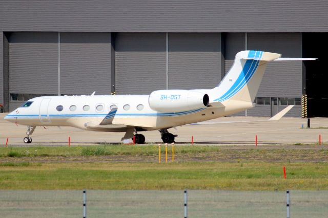 Gulfstream Aerospace Gulfstream G500 (9H-OST) - Jet Aviation Flight Services Malta Gulfstream G500 parked on the East Apron on 12-Aug-24 five days prior to departing for LOWW as JML500.