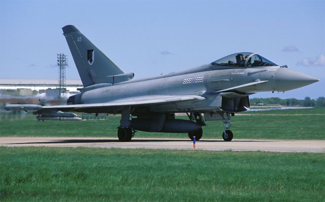 ZJ912 — - 17 sqn is the RAF Typhoon test & trial unit and here is Typhoon FGR.4 ZJ912, tailcoded AB, to be seen on the taxitrack of its homebase, RAF Coningsby, UK