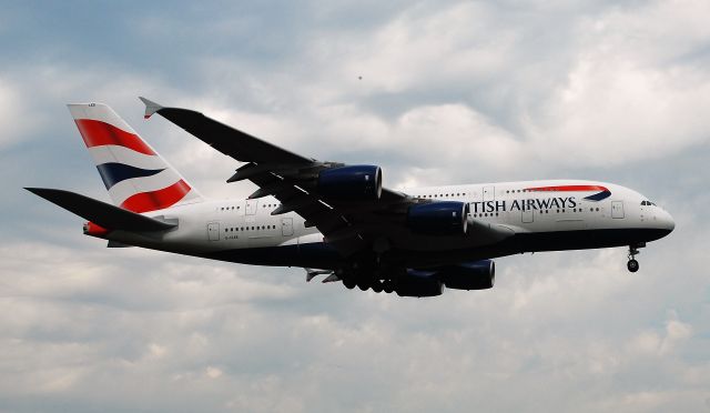 Airbus A380-800 (G-XLEB) - Taken from the Threshold of 29L