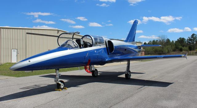 Aero L-39 Albatros (NX139PJ) - An Aero Vodochody L-39 Albatross outside the Fighter Maintenance Contracting hangars at NE Alabama Regional Airport in Gadsden, AL on March 31, 2017.