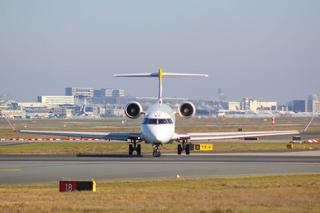 Bombardier CRJ-1000 (EC-MVZ) - An Iberia Express CRJ-1000 taking off from Frankfurt Airport.br /br /Location: Viewpoint "West Runway"/Aussichtspunkt "Startbahn West".br /Date: 13.02.23 (dd/mm/yy).