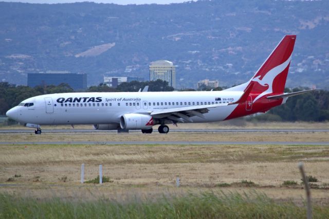Boeing 737-800 (VH-VXD) - On taxi-way heading for Terminal 1, after landing on runway 23. Friday 1st February 2013.