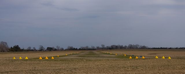 — — - Genoa, Nebraskas municipal airport runway 29 in the spring.