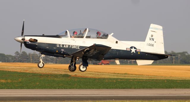 Raytheon Texan 2 (N95006) - A USAF Beechcraft T6A Texan II arriving during the lead up to the 2023 North Alabama Airfest at Pryor Field Regional Airport, Decatur, AL - June 9, 2023. FlightAware gave it the "N" number. I tried to get it to accept 95-006.