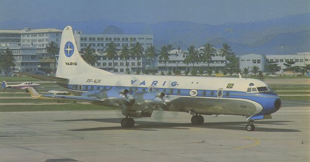 Lockheed L-188 Electra (PP-VJV) - scanned from postcardbr /VARIG