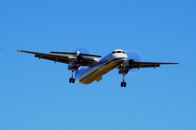 de Havilland Dash 8-400 (N438QX) - Taken back in June where the sunset at 9:30 and not 4:30