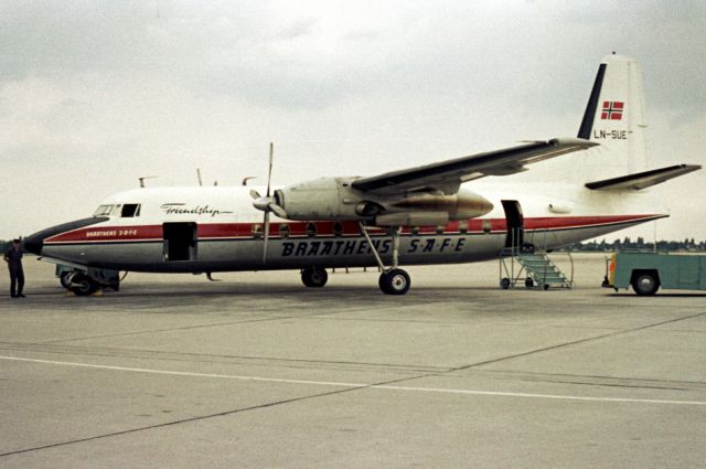 FAIRCHILD HILLER FH-227 (LN-SUE) - F-27-100 Friendship in 1967 at Düsseldorf (EDDL)