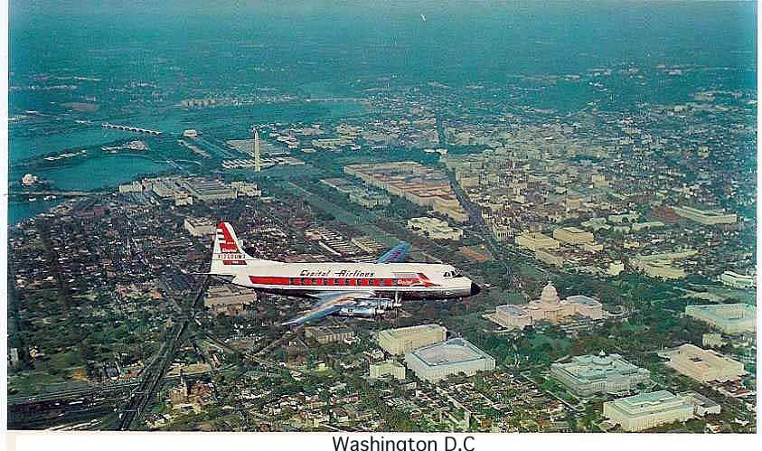 VICKERS Viscount — - Old Capital Airlines Viscount over Washington DC early 1950s