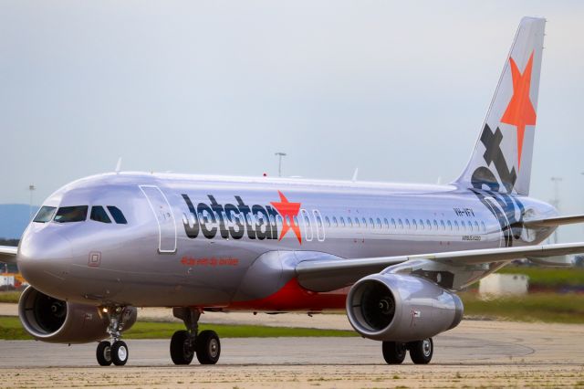 Airbus A320 (VH-VFV) - Arriving into YMML on its delivery flight from Airbus.