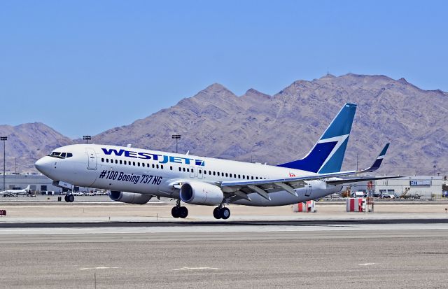 Boeing 737-800 (C-GAWS) - C-GAWS WestJet Boeing B737-8CT cn 38880<br><br>McCarran International Airport (KLAS)<br>Las Vegas, Nevada<br>TDelCoro<br>May 29, 2013