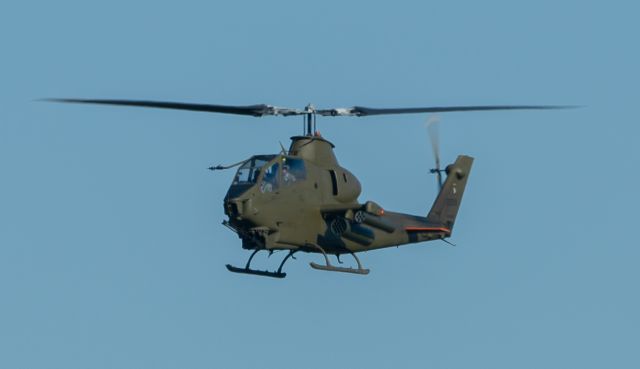 N22599 — - A restored AH-1 Cobra approaches KEFD from the east on 11/17/2020