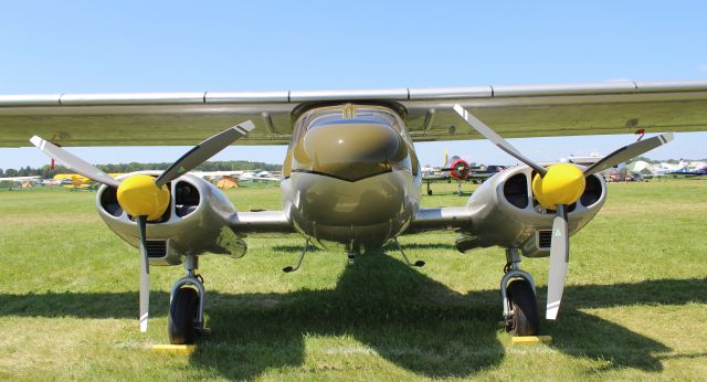 Dornier Do-28B Agur (N12828) - Nose-on view of a Dornier DO-28A-1 Skyservant at Wittman Regional Airport, Oshkosh, WI, during Airventure 2017 - July 27, 2017. 