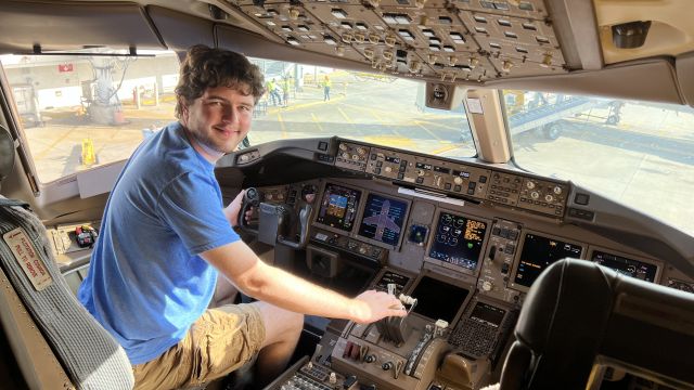 Boeing 777-200 (N752AN) - Me in the cockpit of an American Airlines Boeing 777-200ER (N752AN) at RDU.