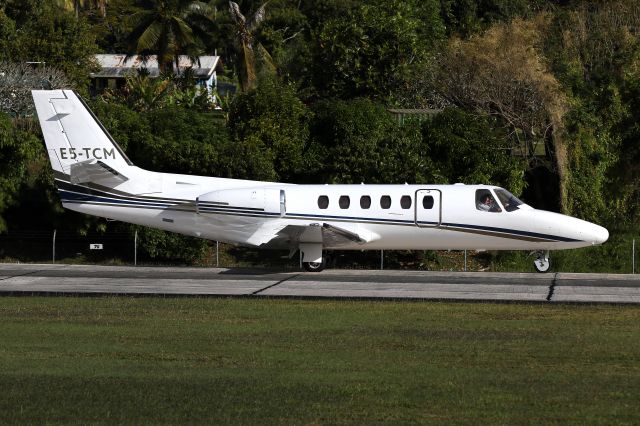 Cessna Citation II (E5-TCM) - Cessna Citation II E5-TCM taxiing at Rarotonga International Airport