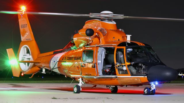 VOUGHT SA-366 Panther 800 (C6507) - A Houston based USCG Dauphin after grabbing some gas at KVPZ late this summer. br /br /Every summer USCG Great Lakes calls on several helicopter crews throughout the country to assist the Chicagoland region. br /br /8/15/23