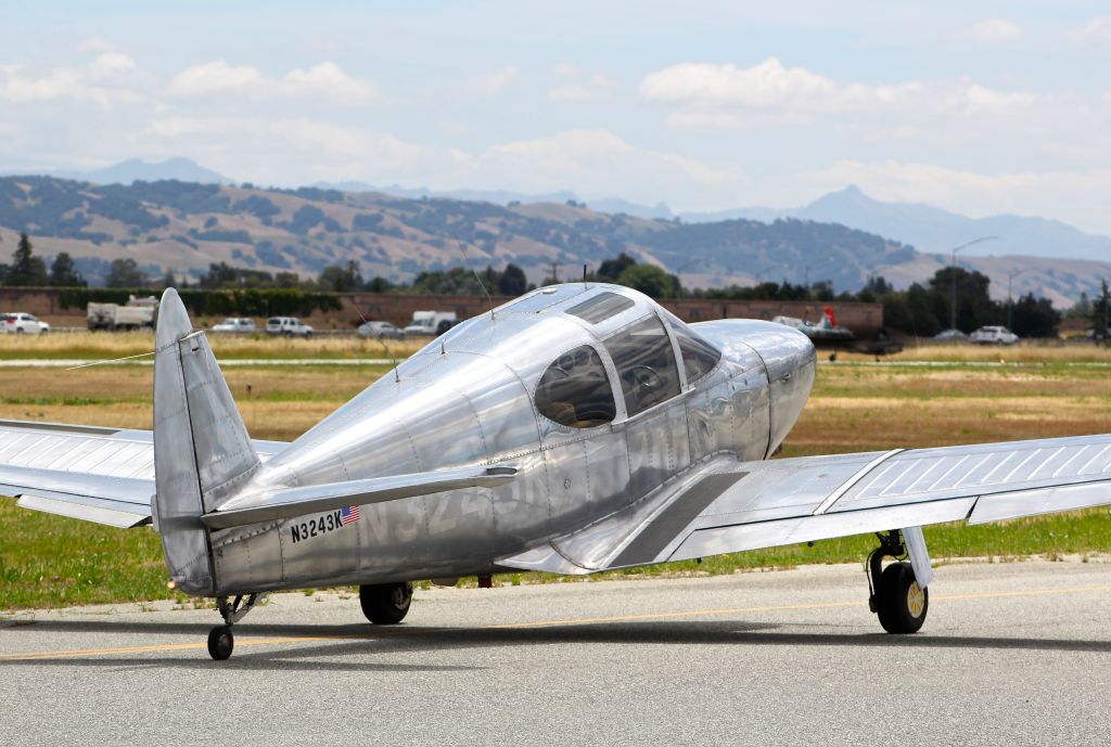 TEMCO Swift (N3243K) - Shiny Globe Swift taxing out for departure at the San Martin Airport.