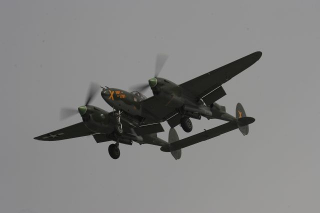 Lockheed P-38 Lightning — - Ruff Stuff on Landing runway 35 Manitowoc, Airport USA