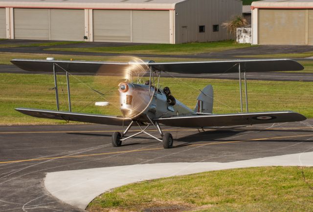 ZK-ASM — - The marks on the concrete is typical and is referred to as the "Dance of the Tiger Moth"