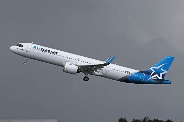 Airbus A321neo (C-GOIO) - The record breaker with the longest A321N-LR flight from Montreal to Athens.  Here departing MAN for YYZ earlier in the summer as TSC525