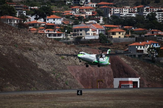 ATR ATR-72 (EC-KYI) - EC-KYI taking off from Funchal airport. Picture taken from the second floor terrace.