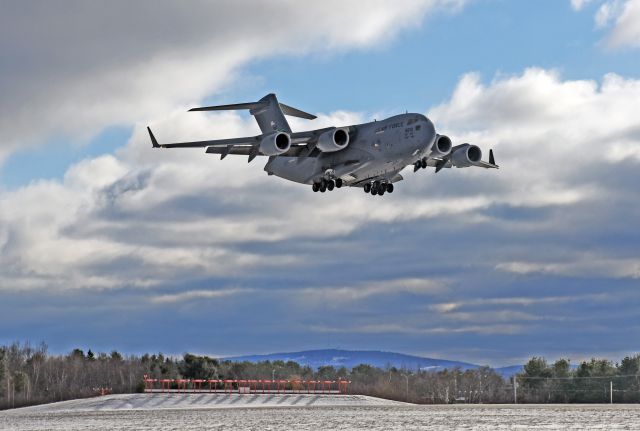 N9210 — - Globemaster about to land at Bangor