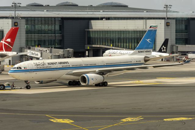 Airbus A330-200 (9K-APA) - 21st March, 2024: Flight KU 156 being pushed back for the return journey to Kuwait City. 