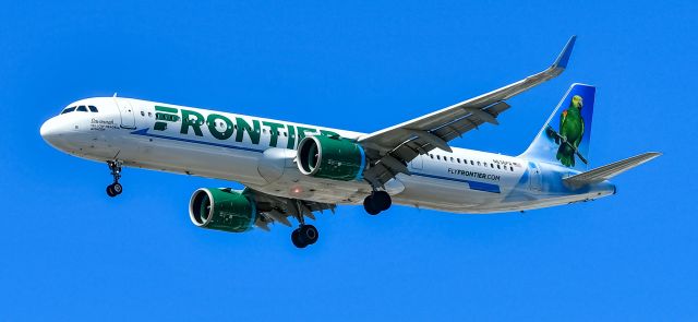 Airbus A321neo (N636FR) - N636FR Frontier Airlines Airbus A321-271NX s/n 11839 "Savannah The Yellow-Headed Amazon" - Las Vegas - Harry Reid International Airport KLASbr /Photo: Tomás Del Corobr /USA - Nevada May 15, 2025