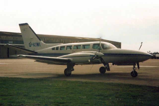 Cessna 404 Titan (G-KIWI) - Seen here on 1-Mar-94.br /br /Reregistered G-TVIP 16-Aug-00,br /then G-FIFA 24-May-07.