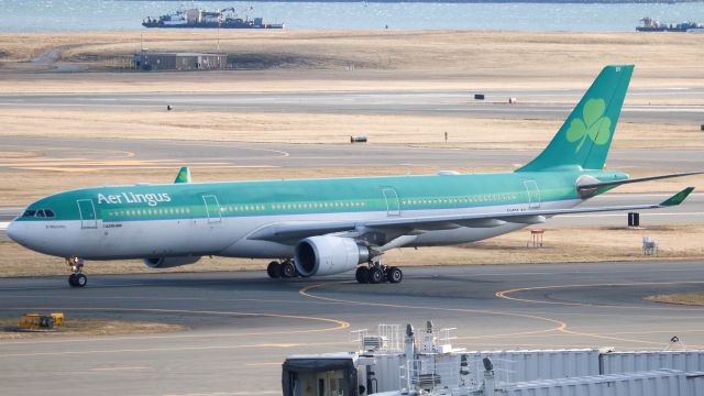 Airbus A330-300 (EI-EDY) - Happy St. Patricks day! Here is EI-EDY Taxing in at BOS before she was repainted.