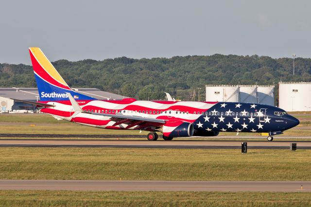 Boeing 737-800 (N500WR) - Freedom One photographed from BNA observation lot on June 26, 2021.