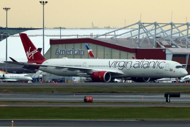 Airbus A350-1000 (G-VPOP) - Virgin Atlantic A350-1000 resting at BOS after arriving the previous night from FRA with the New England Patriots after their game against the Colts. 