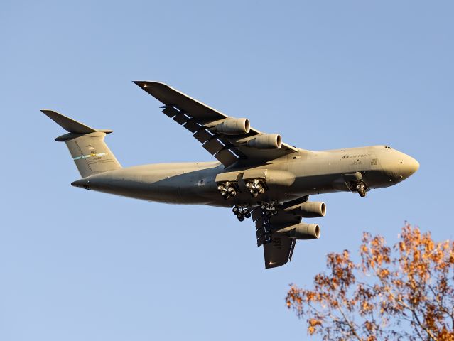 LOCKHEED C-5 Super Galaxy (83-1285) - While taking in the scenery at Carver’s Creek State Park, I looked up and caught this Lockheed C-5 Super Galaxy on short-final for Pope Field in the golden hour this afternoon, 18 Nov 2023.