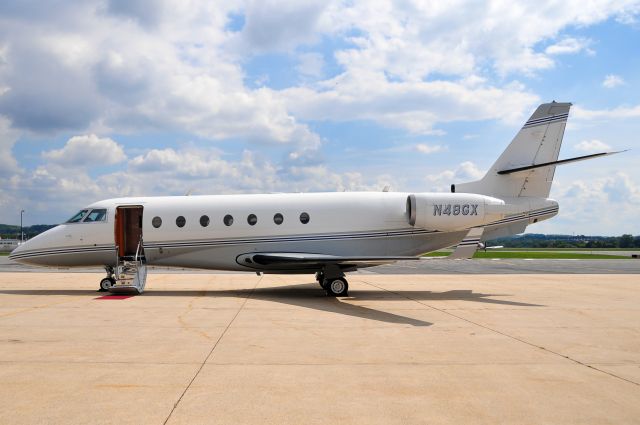 IAI Gulfstream G200 (N48GX) - Seen at KFDK on 9/17/2010.  Part of a 2-aircraft arrival that brought the President of Gabon and his delegation to the DC area.