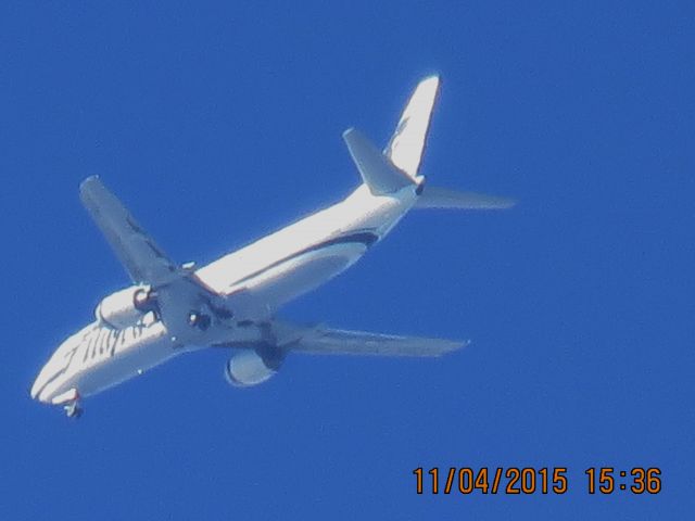 BOEING 737-400 (N703AS) - Alaska Airlines test flight 9430 out of OKC over Southeaster Kansas at 15,900 feet and 150mph.
